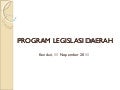 (New) Program Legislasi Daerah - 2011