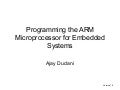 Programming The Arm Microprocessor For Embedded Systems