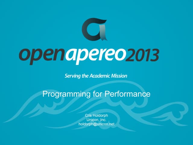 Programming for Performance
