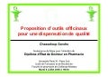Proposition d’outils officinaux pour une dispensation de qualité