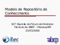 Proposta de modelo de repositório de conhecimento