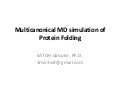 Multicanonical MD Simulation of Protein Folding w/ movie　マルチカノニカル分子動力学法（拡張アンサンブル法）による明らかにするフォールディング問題の解明