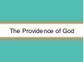 Providence of god