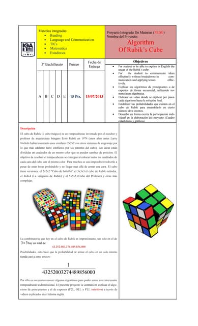 ASPECTOS A CALIFICAR DEL PROYECTO INTEGRADO