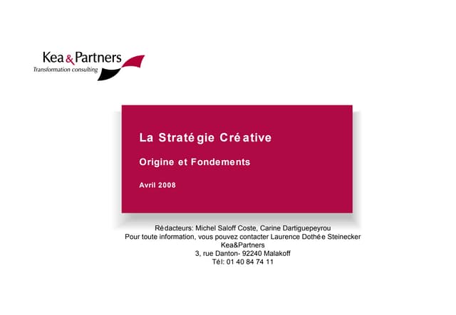 LES STRATEGIES CREATIVES DE SINGULARISATION