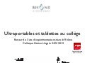 Bilan expérimentation tablettes et ultraportables au collège - Rhône