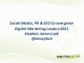 SEO, Social Media & PR Convergence - Digital Marketing London 2011