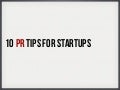 Pr tips for startups