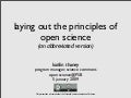 Laying out the Principles of Open Science