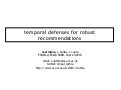 Temporal Defenses for Robust Recommendations