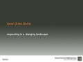 New directions: services responding to a changing landscape