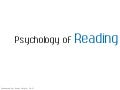 Psychology Of Reading