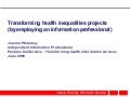 Transforming health inequalities projects (by employing an information professional)