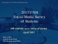 2013 UNH Student Social Media Survey