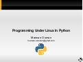 Programming Under Linux In Python