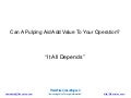 Chemical Pulping Aid Programs Part 1