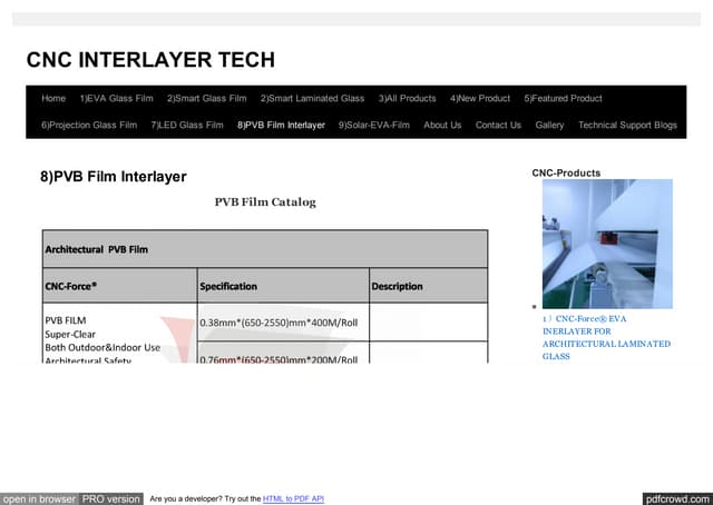 PVB Film Interlayer
