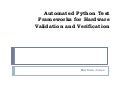 Automated Python Test Frameworks for Hardware Verification and Validation