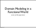 Domain Modeling in a Functional World