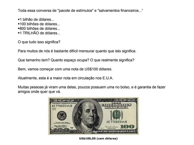 Quanto é de fato 1 trilhão de dólares?