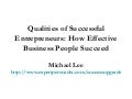 Qualities of Successful Entrepreneurs: How Effective Business People Succeed