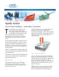 Quality control   laser plastic welding - impossibly consistent