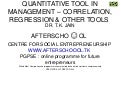 Quantitative Tool In Management – Correlation, Regression & Other Tools