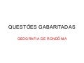 QuestõEs Comentadas De Geografia De RondôNia 3