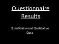 Questionnaire Results