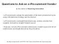Questions To Ask An E Procurement Vendor