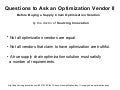 Questions To Ask An Optimization Vendor II