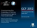Robert D. Hisrich, Governpreneurship, GCF2012 presentation