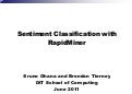 RCOMM 2011 - Sentiment Classification with RapidMiner