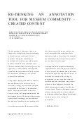 Re thinking an annotation tool for Museum Community Created Content