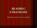 Reading  Strategies To Think About