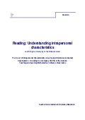 Reading: Understanding Intrapersonal Characteristics (pdf)