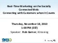 Rob Garner, Search Marketing Now: Real time marketing on the socially connected web 