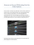 Reasons to choose vps hosting over the other options