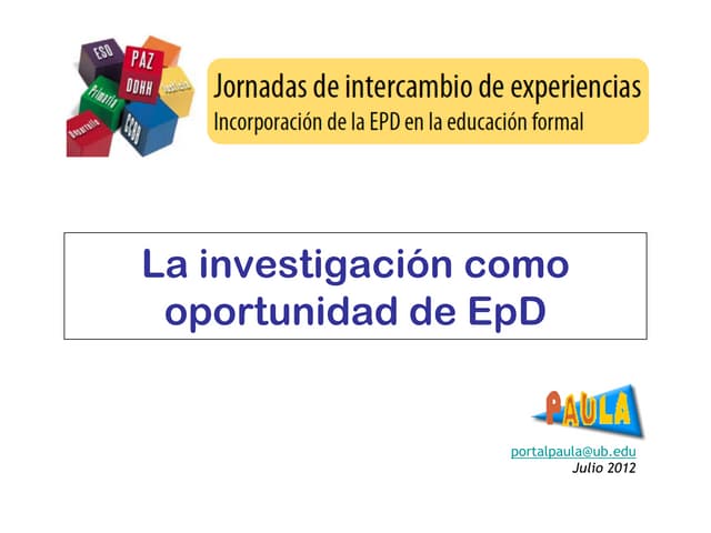 La investigación como oportunidad de EpD