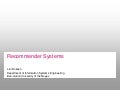 Recommender Systems