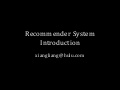Recommender system   introduction