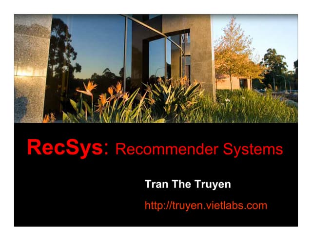 Recommender Systems