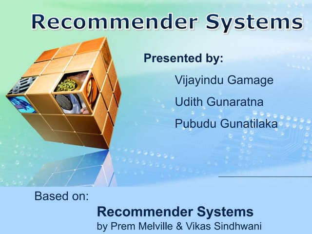 Recommender Systems
