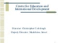 Introduction to RECOUP research: objectives, themes, methods, preliminary findings (rates of return to primary and secondary education)