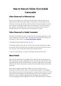 How to Recover Video from Kodak Camcorder