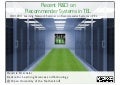 Recent Research and Developments on Recommender Systems in TEL