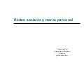 La Marca Personal a través de las Redes Sociales (CM Miraflores)- 7 abril 2011