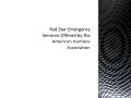 Red Star Emergency Services Offered by the American Humane Association