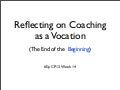 Reflecting on Coaching as a Vocation