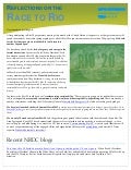 Reflections on the Race to Rio - April Newsletter